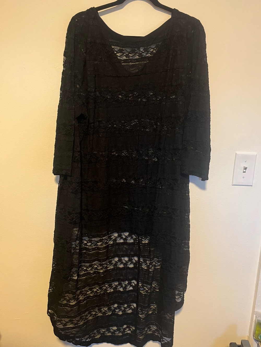torrid Black Lace Long-Sleeve Midi Dress hi-lo tunic